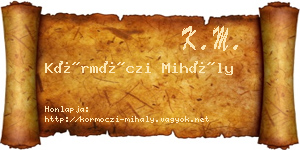 Körmöczi Mihály névjegykártya