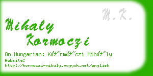 mihaly kormoczi business card